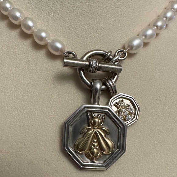 Designer SLANE ~JUMBO~ 18K Yellow Gold BEE Enhancer Pendant Sterling Silver 17gr - Picture 13 of 15